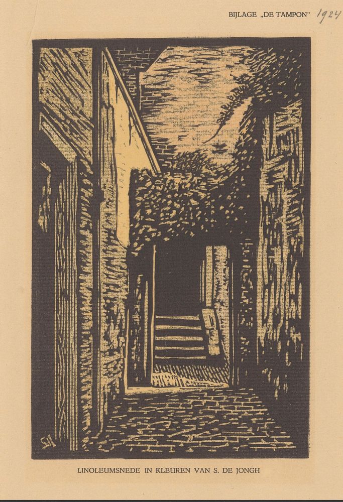 Steeg met poort (1924) by S de Jongh