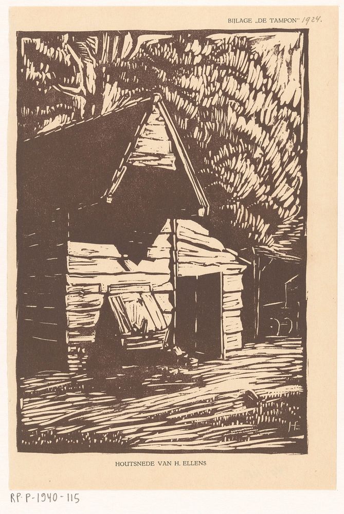 Houten boerenschuur (1924) by Harm Ellens