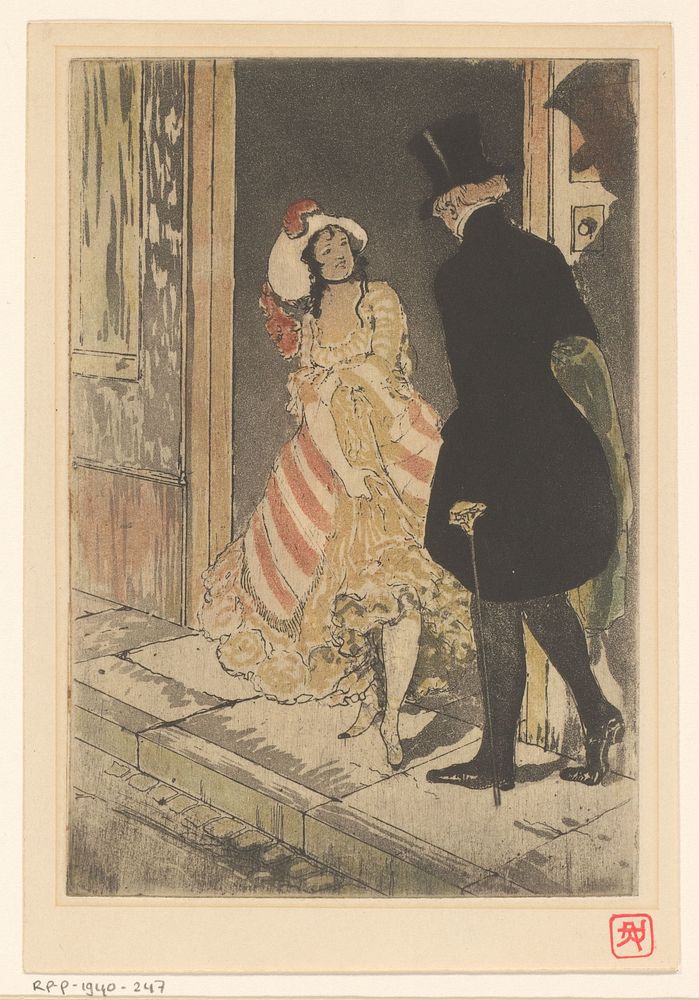 Man en vrouw op straat (1872 - 1934) by Armand Rassenfosse