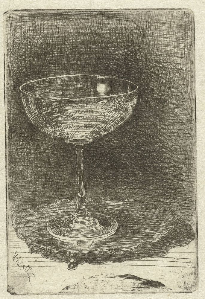 Wijnglas (1858) by James Abbott McNeill Whistler and James Abbott McNeill Whistler