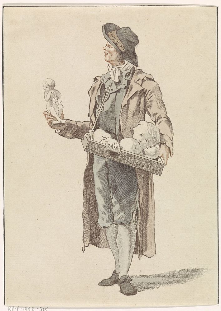 Straatventer met gipsbeeldjes (1818 - 1833) by Mathias de Sallieth, Jacob Perkois and Johannes Huibert Prins