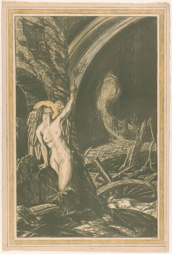 Allegorie op de wedergeboorte van kunst na de Eerste Wereldoorlog (1917) by Charles Haslewood Shannon