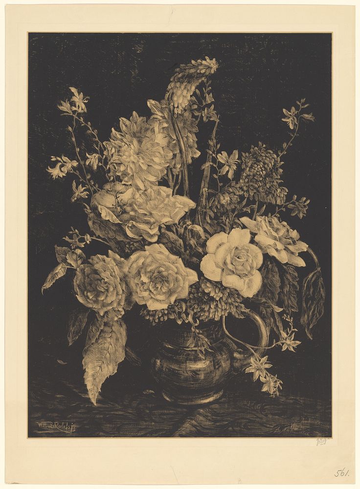 Bloemen in een vaas (1884 - 1940) by Willem Roelofs II
