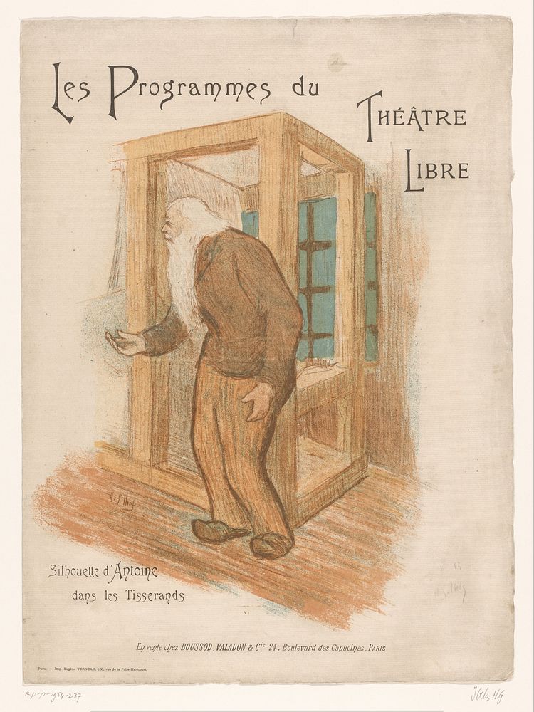 Omslag voor acht prenten met programma's van theatervoorstellingen van het Théâtre Libre (1892 - 1893) by Henri Gabriel…