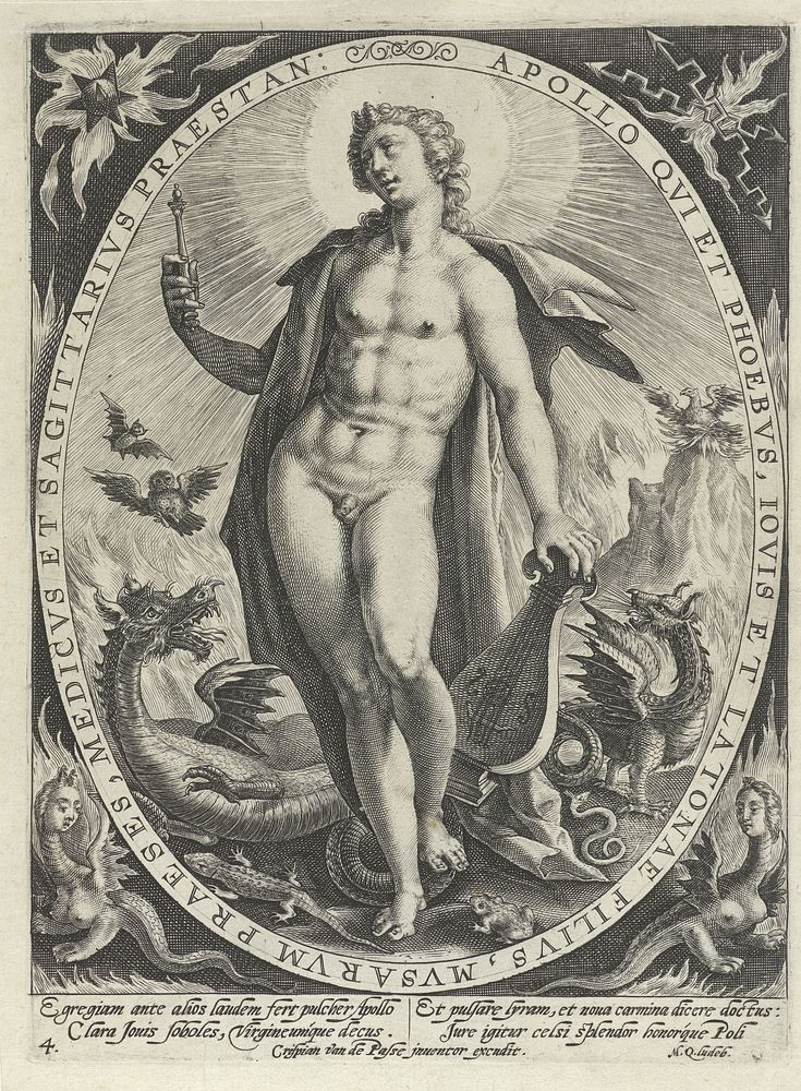 Apollo: het element vuur (1602) by Crispijn van de Passe I, Crispijn van de Passe I, Matthias von Kinkelbach Quad and…