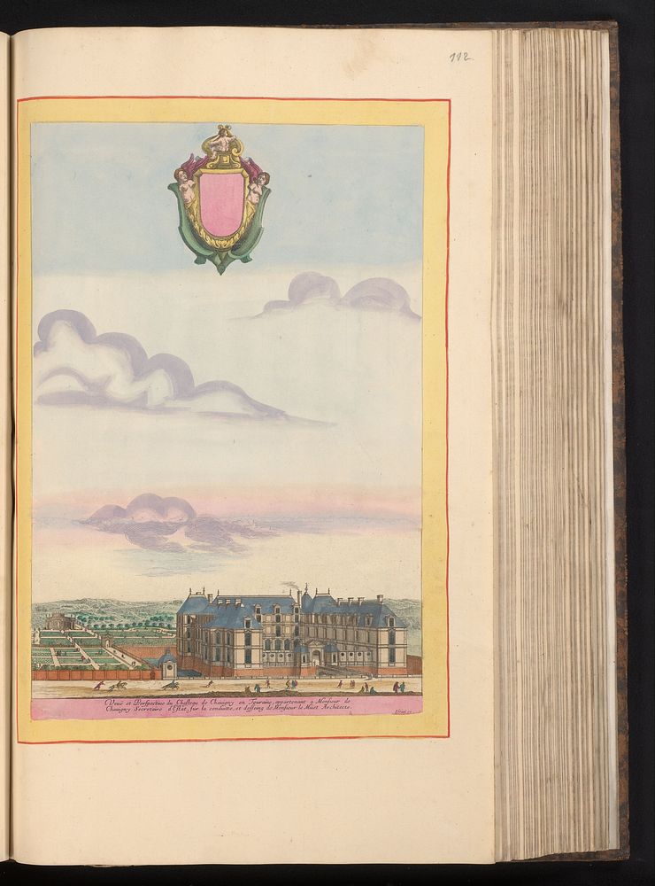 Gezicht op kasteel Chavigny in Lerné (1631 - 1679) by Israël Silvestre, Jean Marot I, Israël Silvestre, Israël Henriet and…