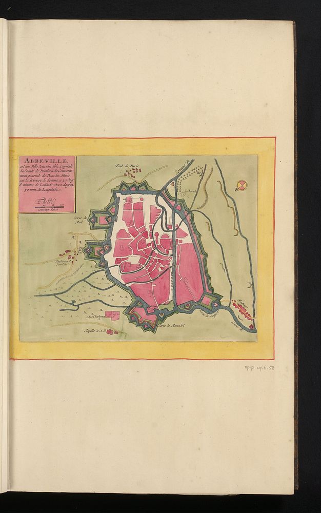 Plattegrond van Abbeville (c. 1690 - c. 1700) by anonymous and Anna Beeck