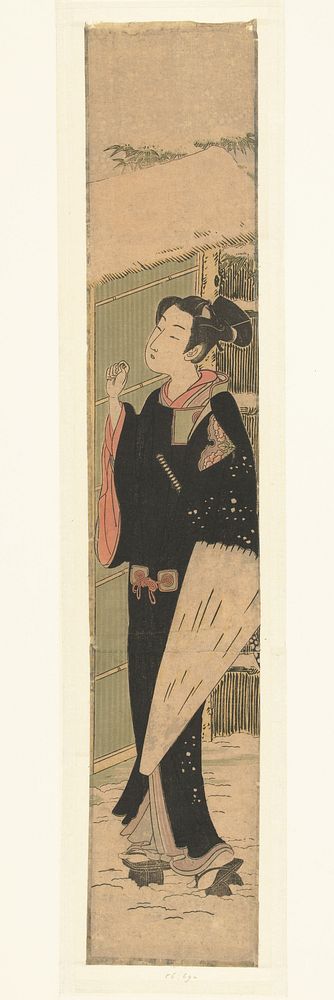 Man kloppend op poort (1770 - 1775) by Isoda Kôryûsai and anonymous
