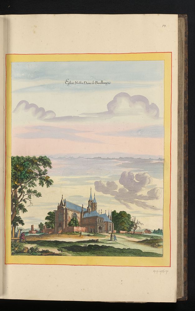 Gezicht op de Onze-Lieve-Vrouwebasiliek in Boulogne-sur-Mer (1656) by anonymous, Jan Peeters I, Caspar Merian and Anna Beeck