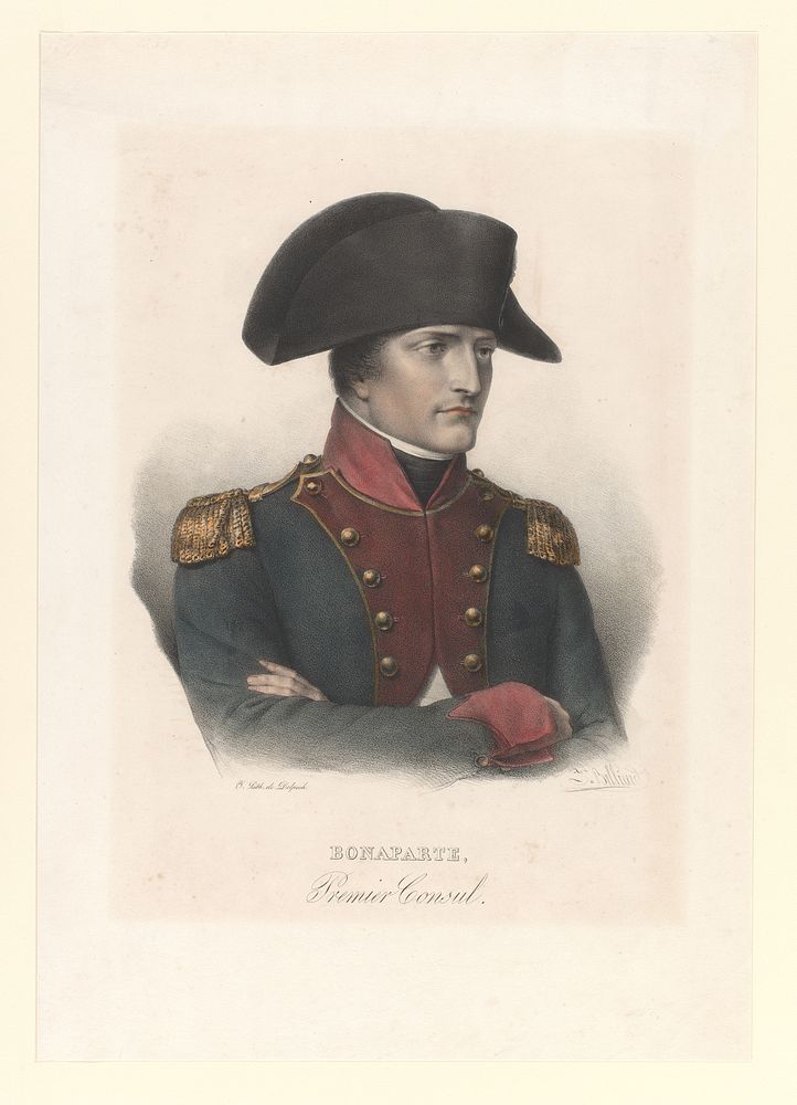 Portret van Napoleon I Bonaparte als eerste consul (c. 1829) by Zéphirin Félix Jean Marius Belliard and veuve Delpech Naudet