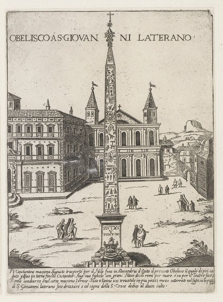 Lateraanse Obelisk achter de Sint-Jan van Lateranen te Rome (1651) by Giovanni Maggi, Bartolomeo Rossi, Giovanni Giacomo de…