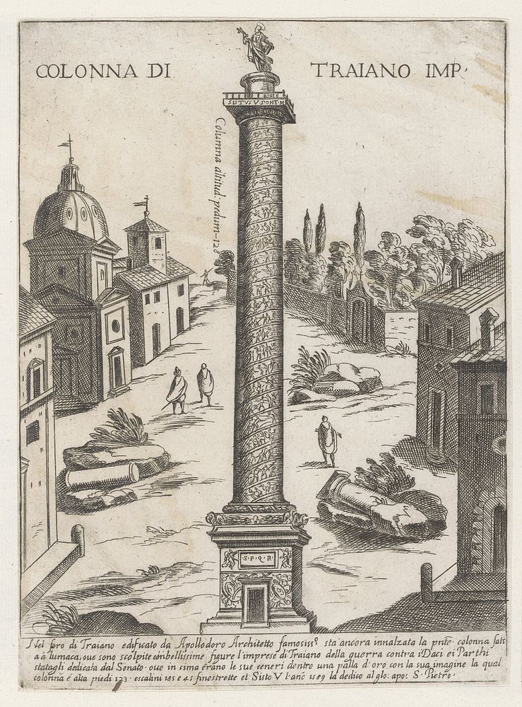 Zuil van Trajanus te Rome (1651) by Giovanni Maggi, Bartolomeo Rossi, Giovanni Giacomo de Rossi and Girolamo Colonna