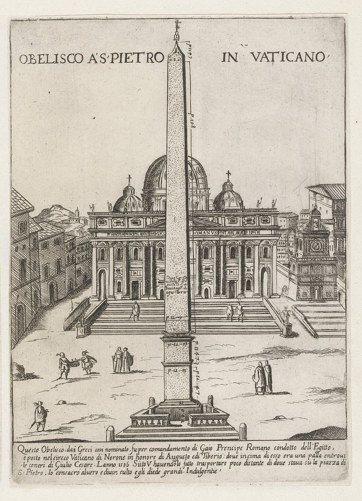 Obelisk op het Sint-Pietersplein (1651) by Giovanni Maggi, Bartolomeo Rossi, Giovanni Giacomo de Rossi and Girolamo Colonna