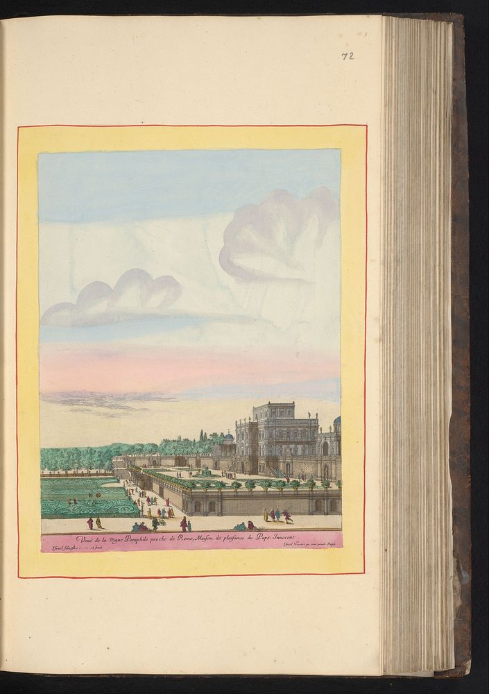 Villa Doria Pamphilj en tuinen te Rome (1693 - 1717) by Israël Silvestre, Israël Silvestre, Israël Henriet, Anna Beeck and…
