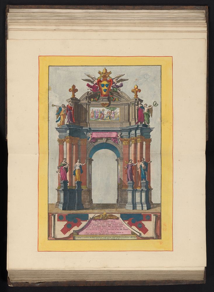 Triomfboog voor paus Innocentius XII (1693 - 1717) by Alessandro Specchi, Carlo Fontana, Domenico de Rossi, Anna Beeck and…