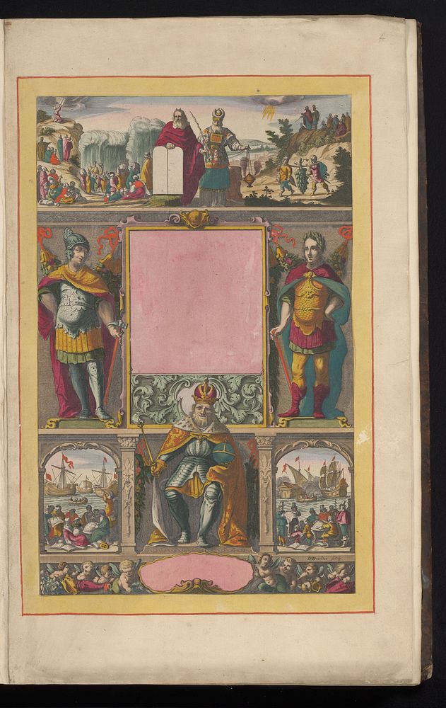 Titelprent met Mozes en Aaron (1693 - 1717) by Daniël van den Bremden and Anna Beeck