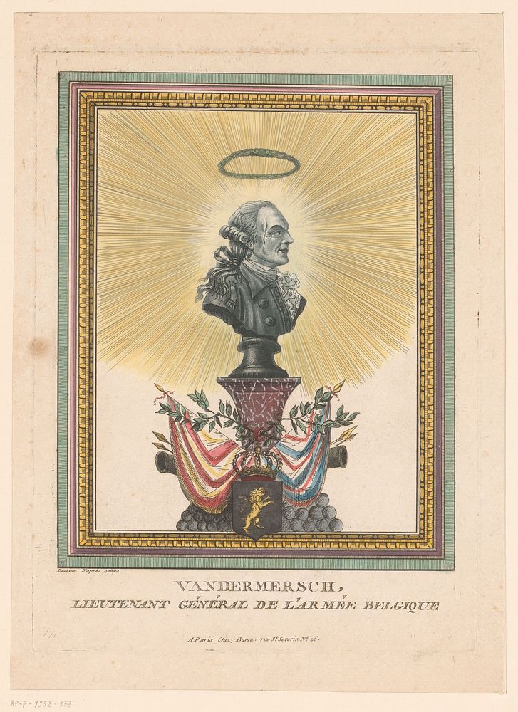 Portret van Vandermersch (1771 - 1847) by Jacques Louis Bance and Jacques Louis Bance