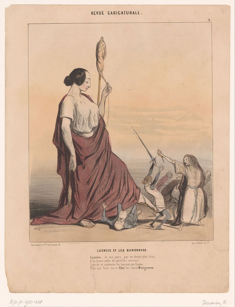 Lucretia verslaat de burggraven (1843) by Honoré Daumier, Aubert and Cie and Pannier and Cie