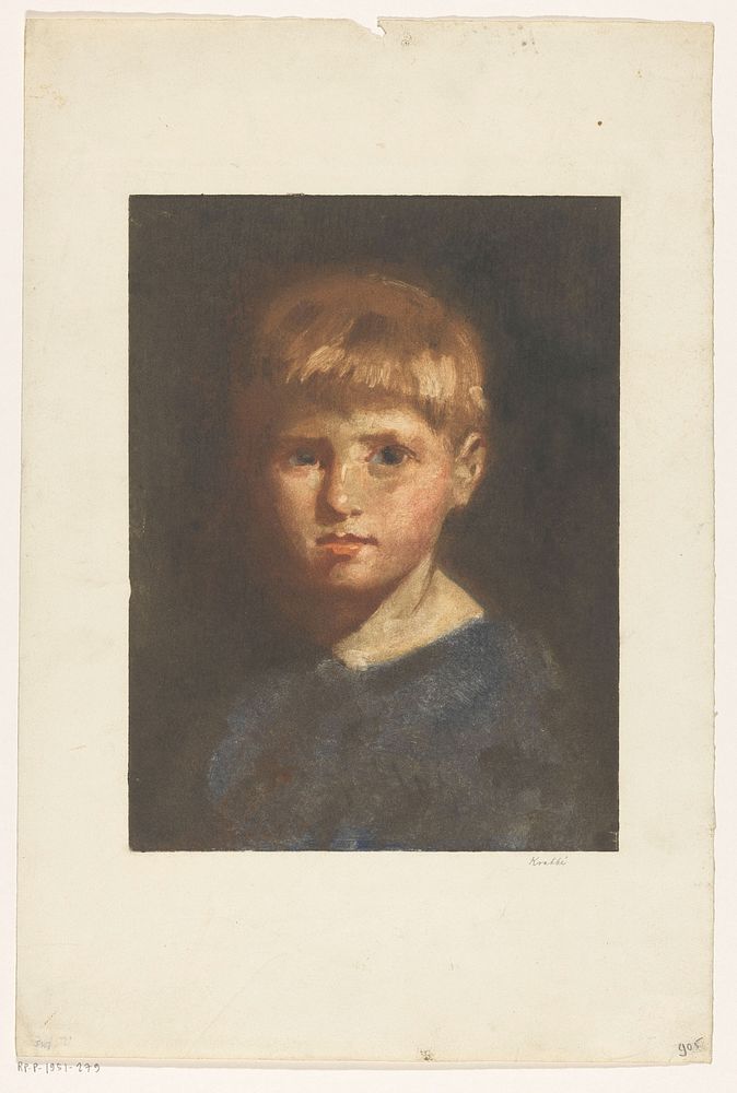 Portret van een onbekende jongen (1878 - 1931) by Heinrich M Krabbé