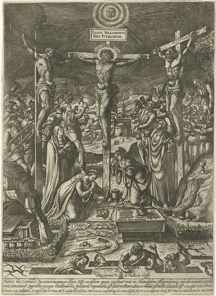Kruisiging van Christus (1573 - 1614) by Pieter van der Borcht I and Adriaen Huybrechts I