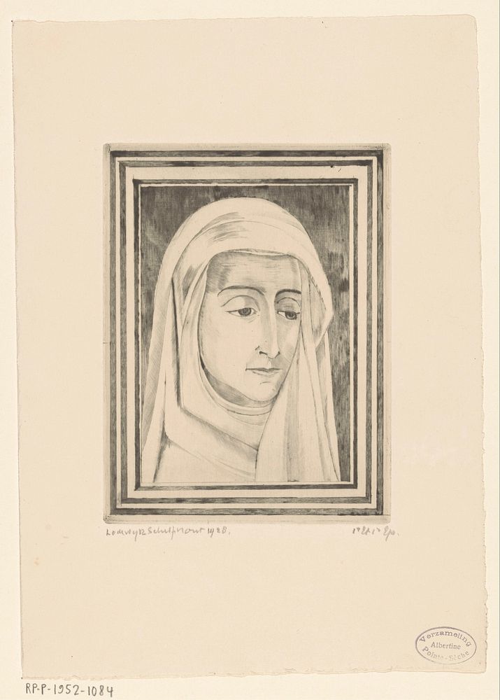 Hoofd van een vrouw (1928) by Lodewijk Schelfhout and N V Roeloffzen and Hübner