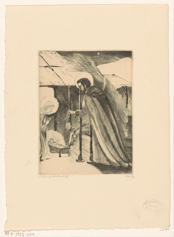 Aanbidding van Christus (1931) by Lodewijk Schelfhout and N V Roeloffzen and Hübner