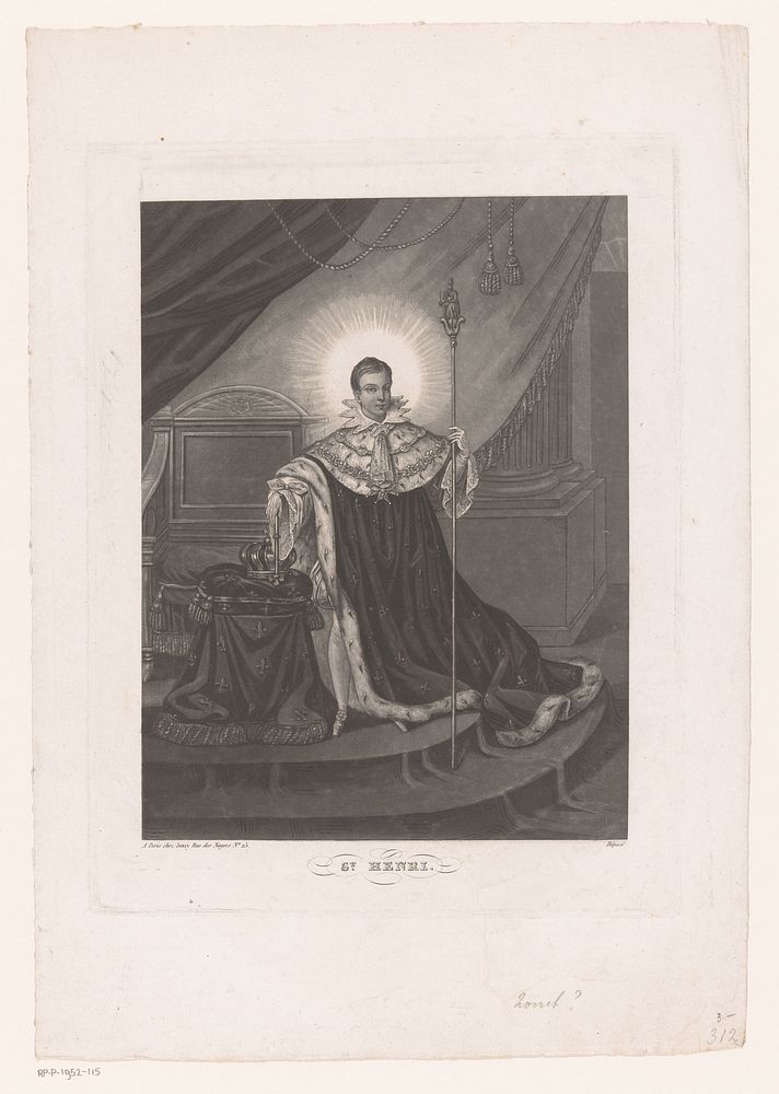 Portret van Hendrik II de Heilige (1810 - 1910) by Adolphe Philippe Noiret and Jouy