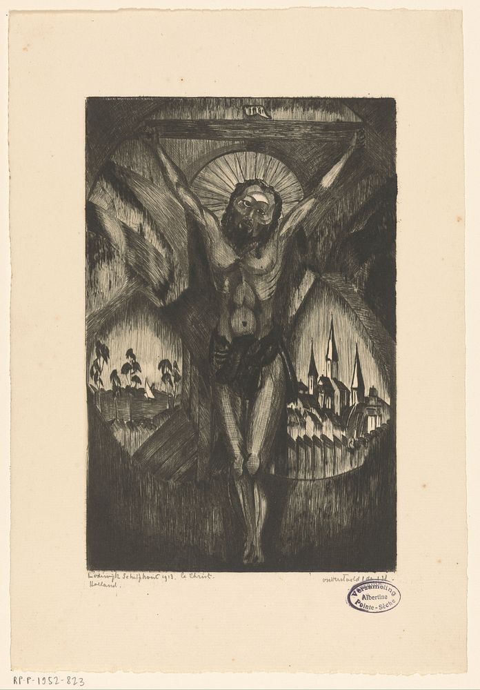 Christus aan het kruis (1913) by Lodewijk Schelfhout and N V Roeloffzen and Hübner