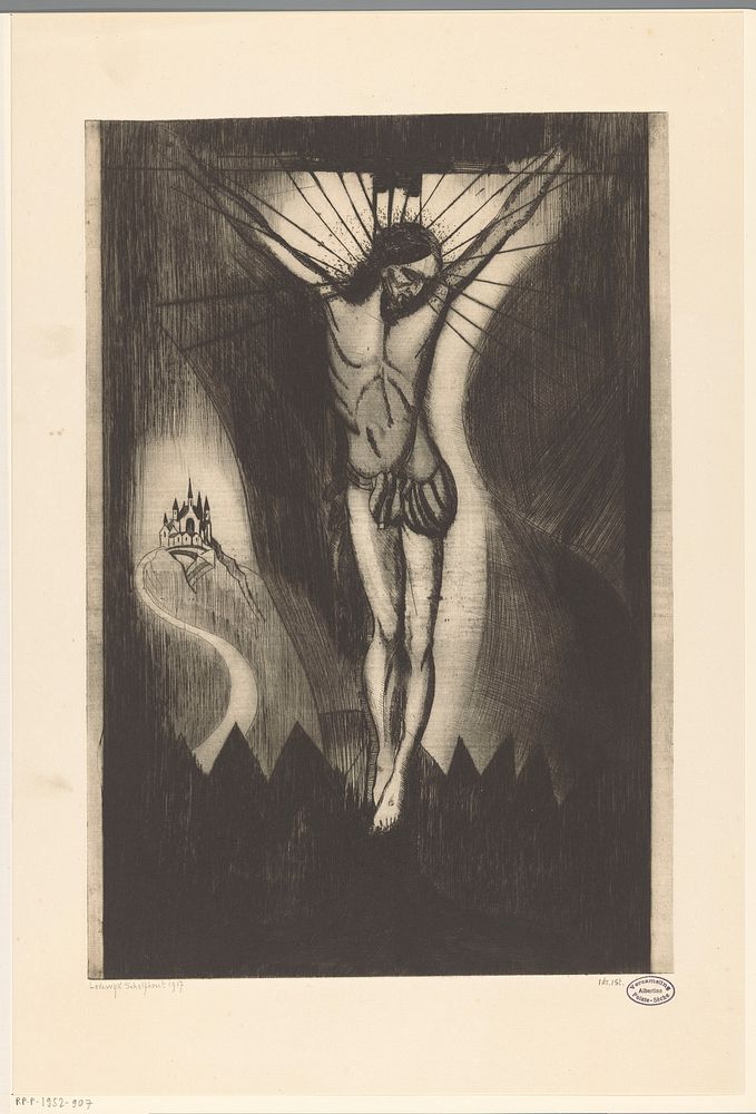 Christus aan het kruis (1917) by Lodewijk Schelfhout and N V Roeloffzen and Hübner