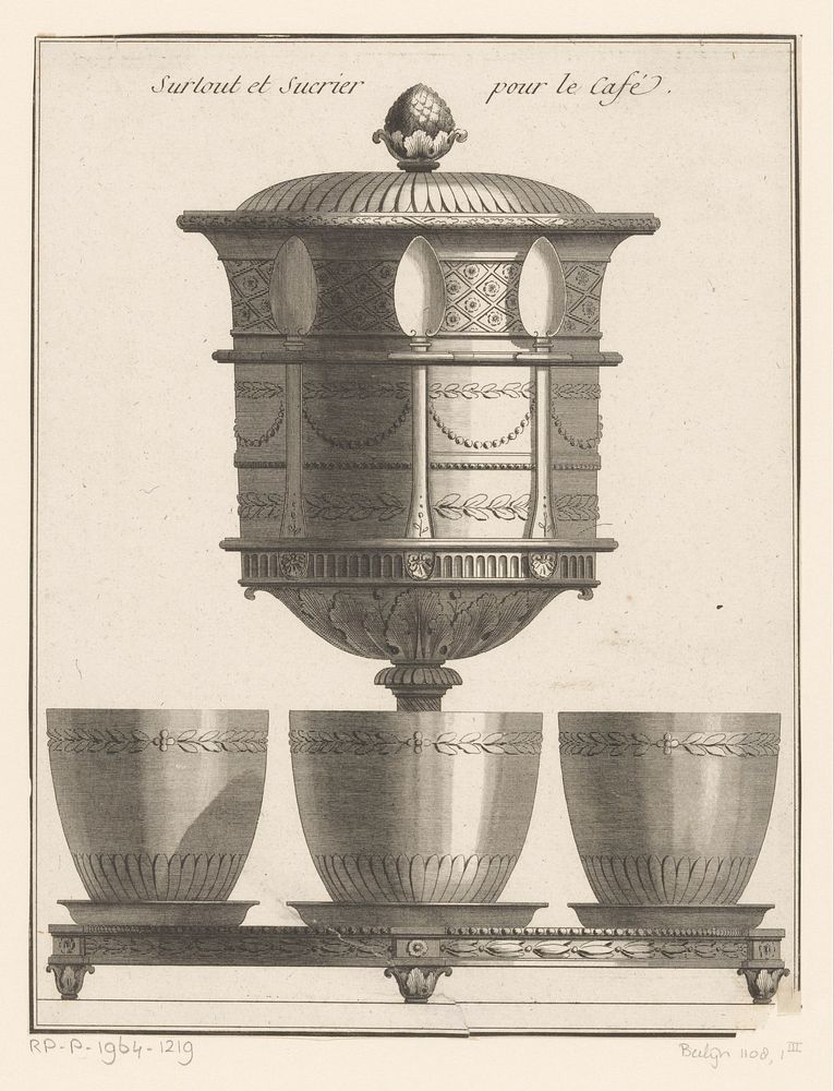 Tafelset voor koffie en suiker (1789) by de Saint Morien, Richard de Lalonde and Jacques François Chéreau