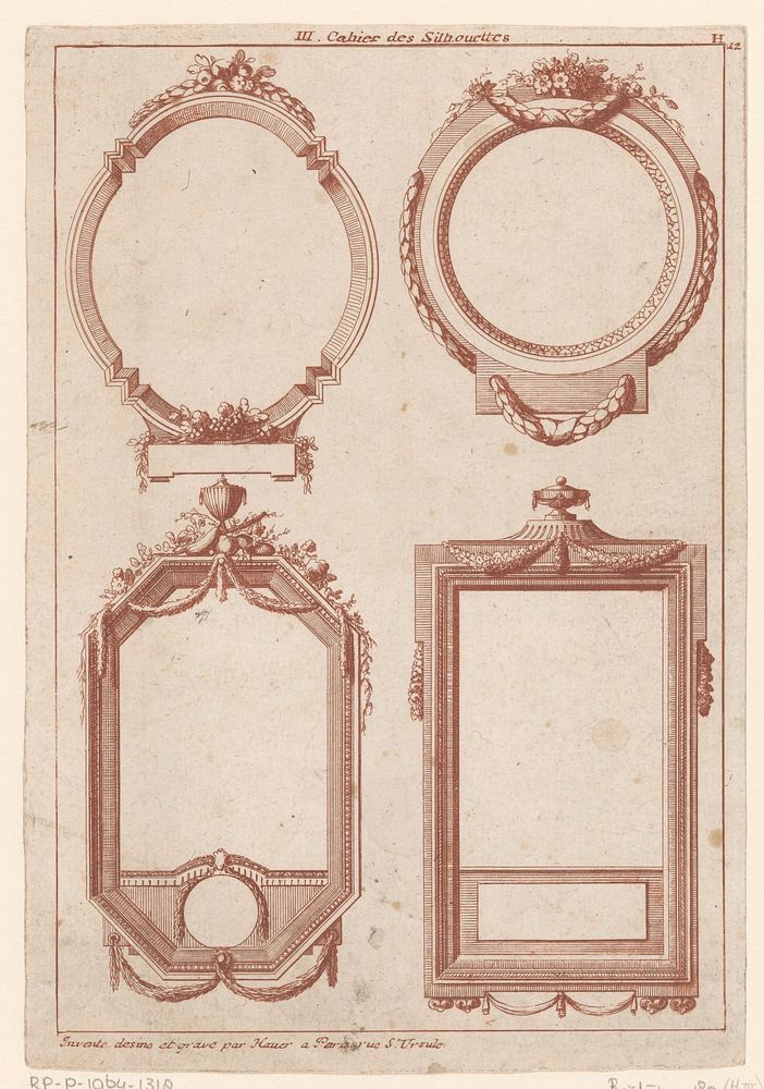 Omlijstingen met vazen (1781) by Johann Thomas Hauer and Johann Thomas Hauer