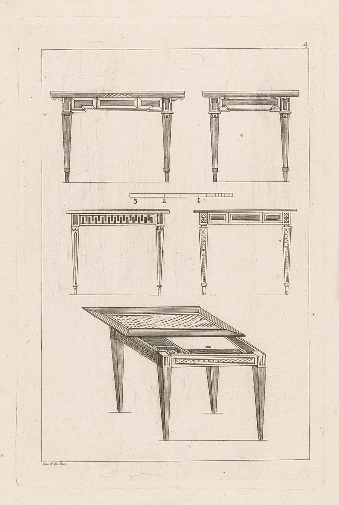 Tafels met schuifbaar blad (1780 - 1807) by Elias Strasser and Josef Carmine