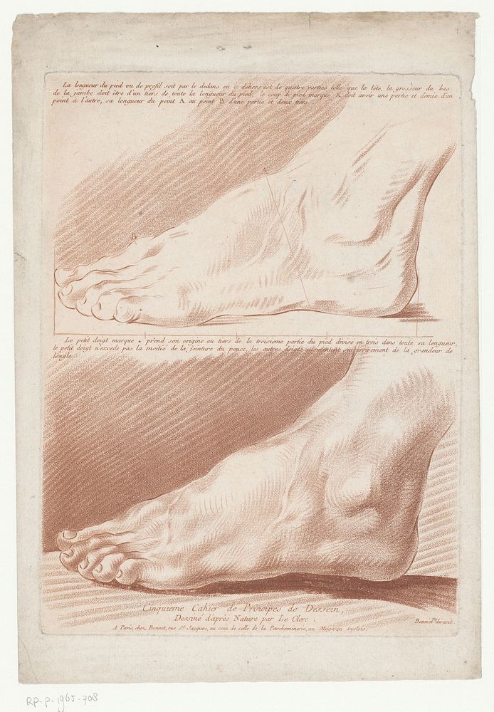Titelprent met twee voeten (c. 1773) by anonymous, Pierre Thomas Le Clerc, Louis Marin Bonnet and Louis Marin Bonnet