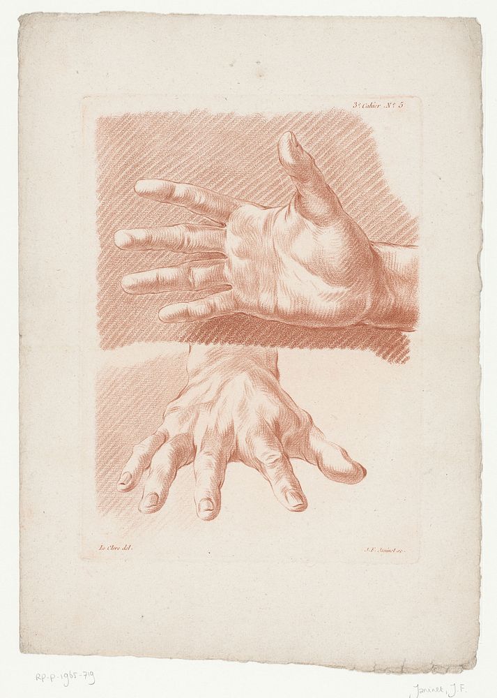 Twee handen (1773 - 1777) by Jean François Janinet, Pierre Thomas Le Clerc, Charles Le Père and Pierre Michel Avaulez…