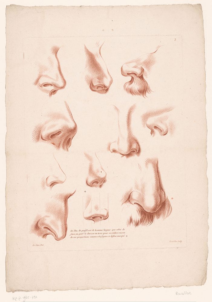 Elf neuzen vanuit verschillende perspectieven (1784 - 1796) by Roubillac, Pierre Thomas Le Clerc and Mondhare and Jean