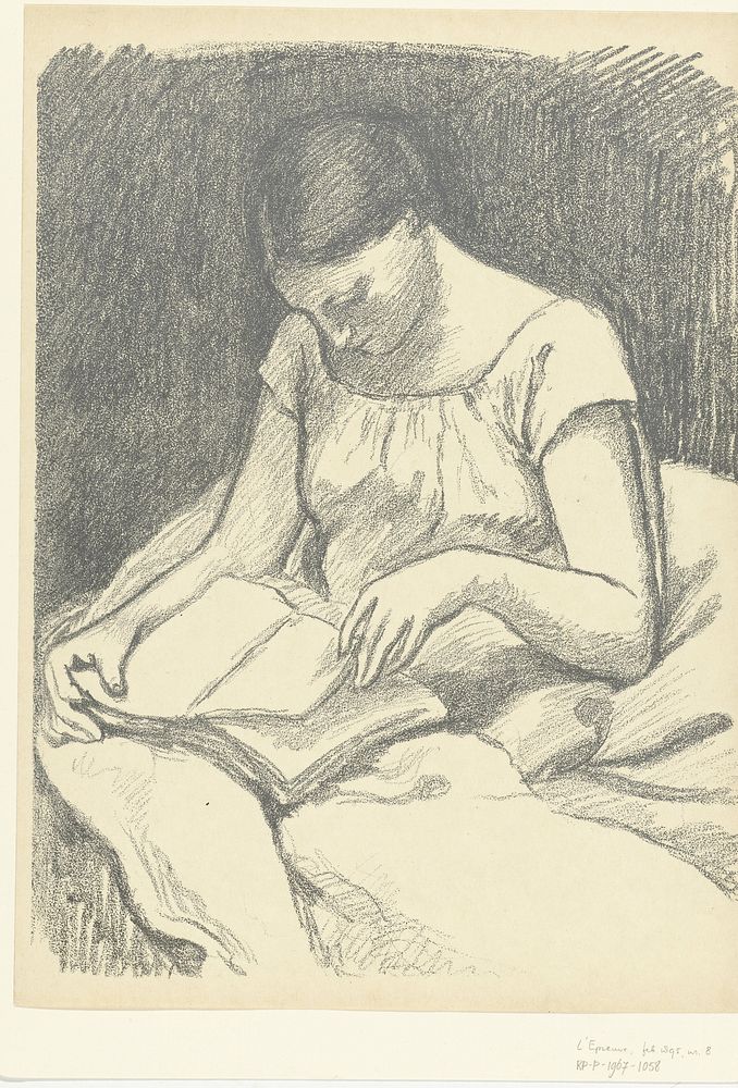 Lezende vrouw (1895) by Georges Daniel de Monfreid, L Epreuve and P Lemaire