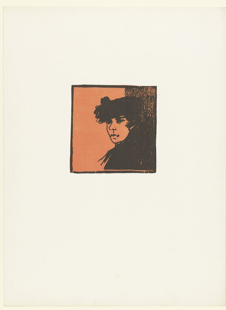 Hoofd van vrouw met hoed (1895) by Henri Charles Guérard, Henri Charles Guérard, L Epreuve and P Lemaire