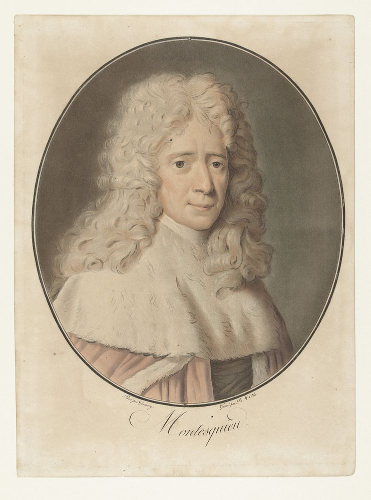 Portret van Charles de Montesquieu (1793 - 1795) by Pierre Michel Alix and Jean François Garnerey