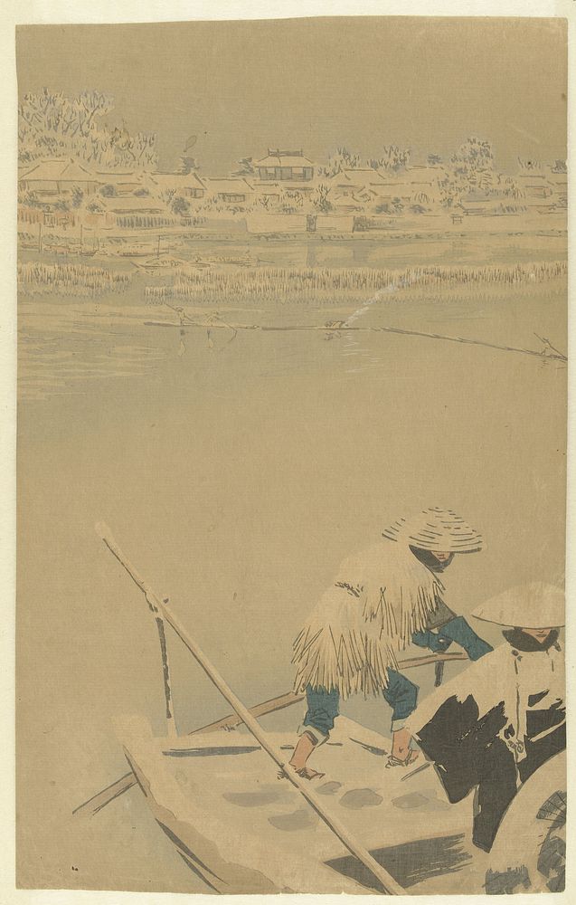 Schemersneeuw te Matsuchiyama (1896) by Kobayashi Kiyochika and Inoue Kichijirô Teikadô