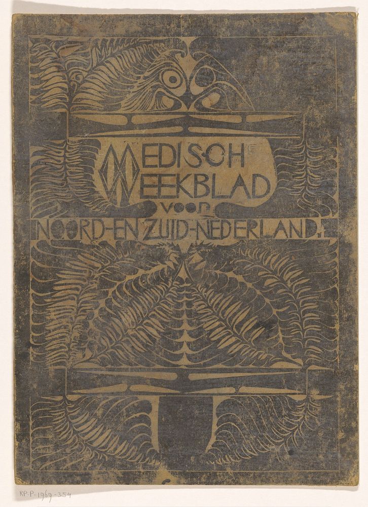 Omslag van het Medisch Weekblad voor Noord- en Zuid-Nederland (1895) by Carel Adolph Lion Cachet