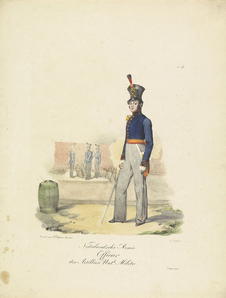 Officier van artillerie, 1820-1825 (1825 - 1827) by Jean Baptiste Madou, J Delfosse and Willem Frederik graaf van Bylandt