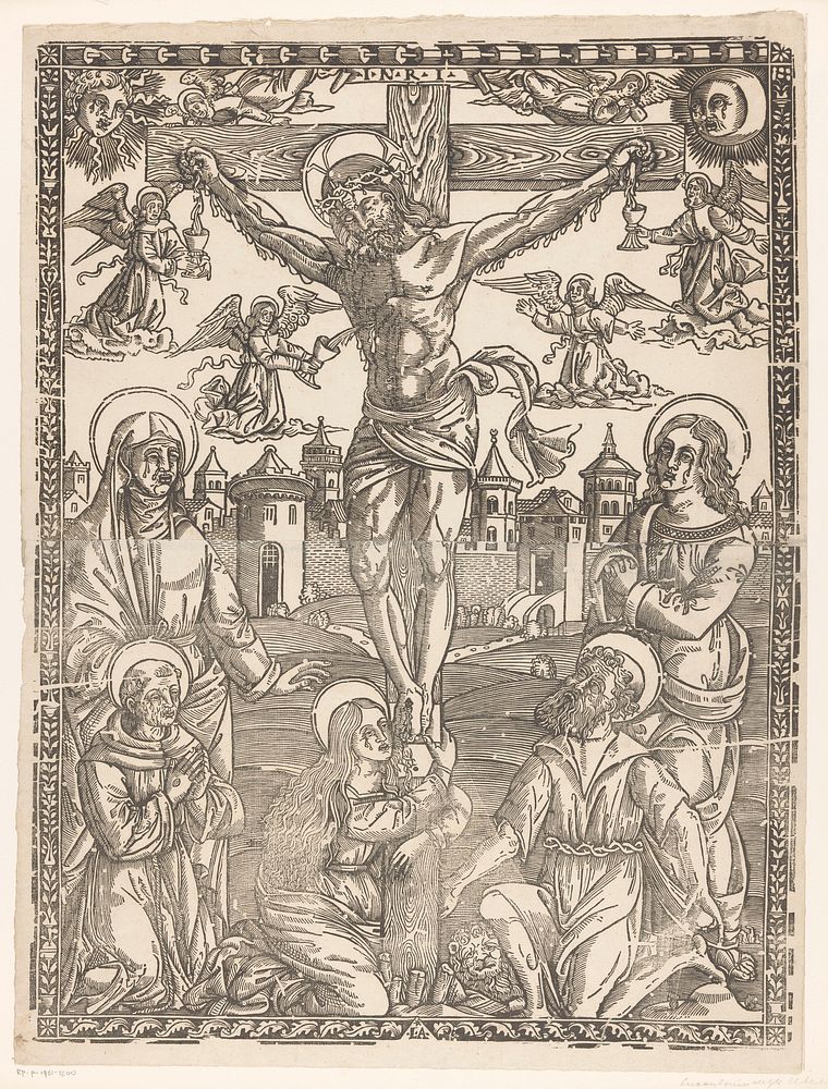 Kruisiging van Christus (1500 - 1599) by Monogrammist LA and Lucantonio degli Uberti