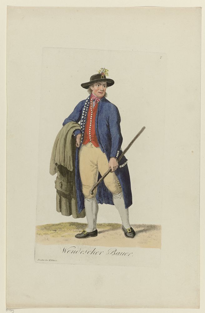 Kostuum van een Wendische boer (1803 - 1808) by Samuel Gränicher and Heinrich Rittner