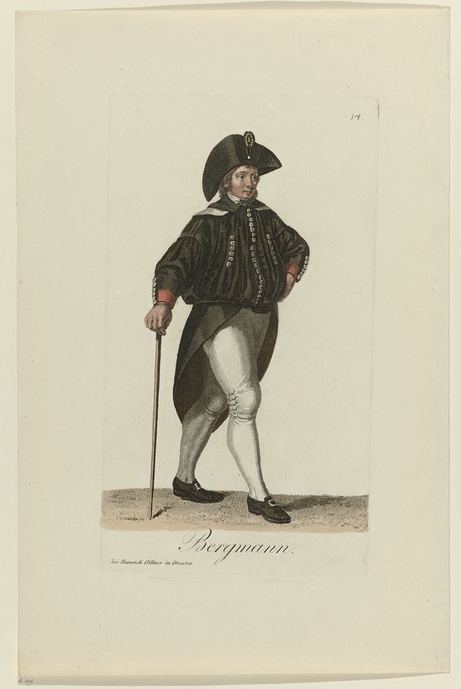 Kostuum van een mineur (1803 - 1808) by Samuel Gränicher and Heinrich Rittner