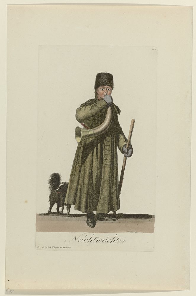 Kostuum van een nachtwacht (1803 - 1808) by Samuel Gränicher and Heinrich Rittner