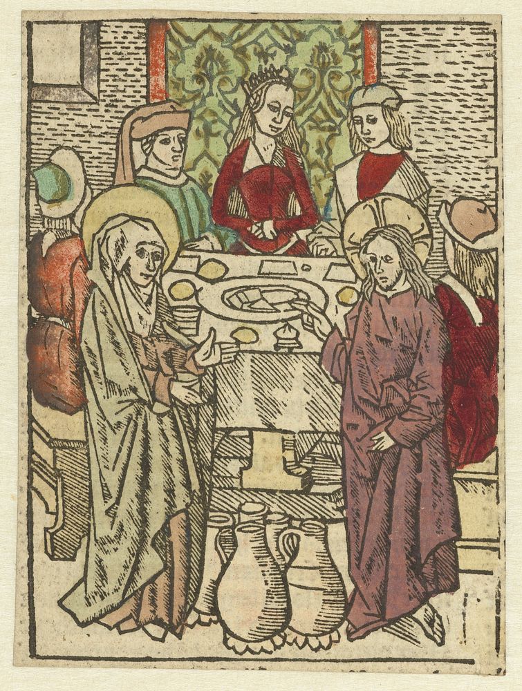 De bruiloft te Kana (1480 - 1500) by anonymous