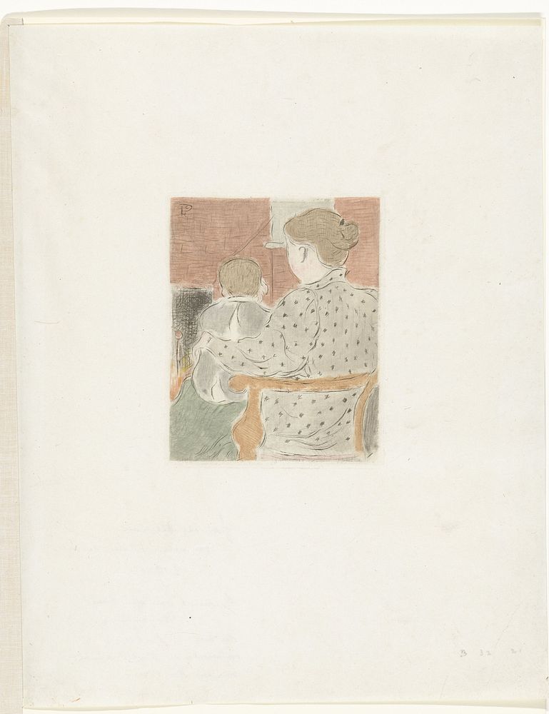 Moeder met kind (1915 - 1925) by Lucien Pissarro
