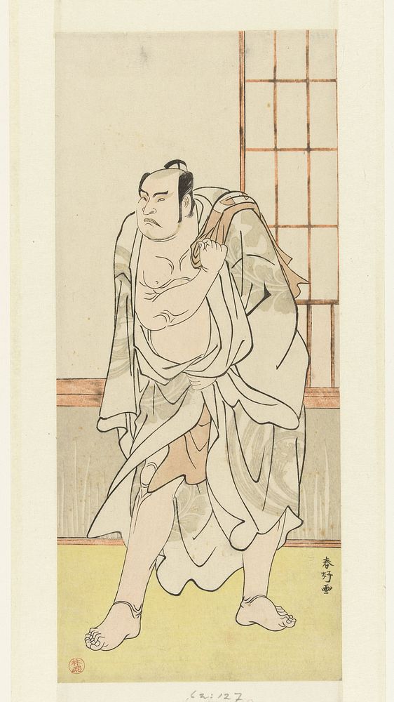 Acteur Otani Hiroji III als sterke man (1775 - 1780) by Katsukawa Shunko