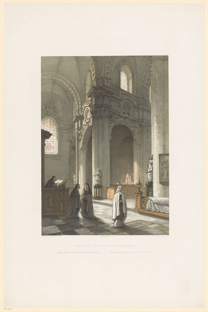 Interieur van de Sint-Jan Baptist ten Begijnhofkerk te Brussel (1852 - 1878) by François Stroobant, François Stroobant…