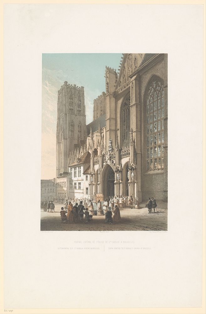 Zijportaal van de Sint-Michiel en Sint-Goedelekathedraal te Brussel (1852 - 1878) by François Stroobant, François Stroobant…